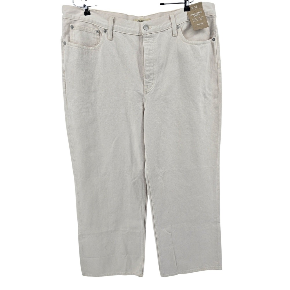 Madewell Jeans Womens 33 Off-White Low-Slung Baggy NS358 Relaxed Cotton Denim